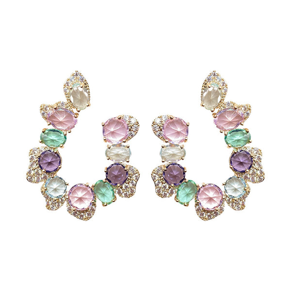 Aretes de Cristal Irregular en Colores Caramelo - Image 5