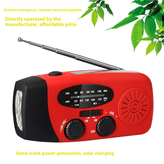 Radio de Emergencia Solar Portátil con 3 LEDs