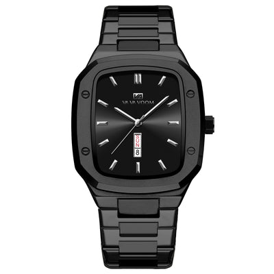 Reloj Ejecutivo Rectangular de Acero con Doble Calendario para Hombre - Image 6