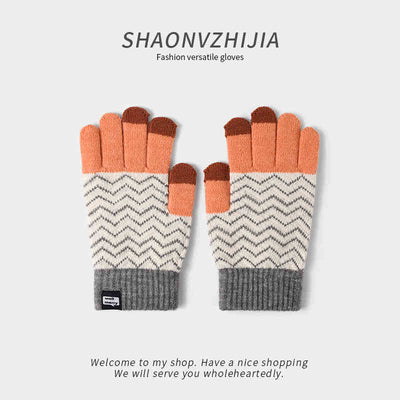 Guantes de Lana Tejidos con Diseño Piña para Mujer - Invierno - Image 9