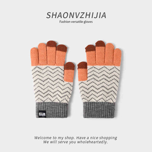Guantes de Lana Tejidos con Diseño Piña para Mujer - Invierno - Image 9