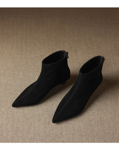 Botas Tobilleras de Gamuza Ante con Punta Fina para Mujer - Image 16