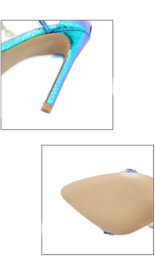 Sandalias Stiletto de Cristal Huecas con Rhinestones para Mujer - Image 12