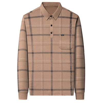 Polo Casual de Rayas Manga Larga para Hombre - Otoño - Image 5