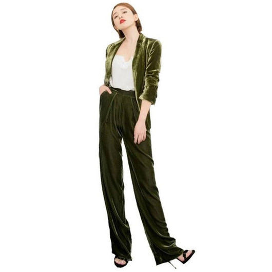 Traje Casual Elegante con Pantalón Ancho de Pierna Amplia - Image 10