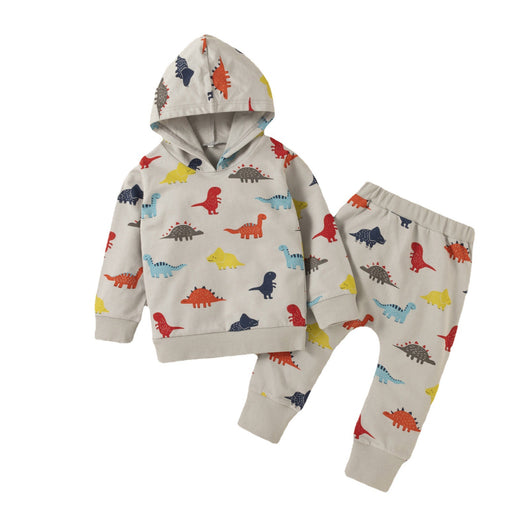 Conjunto de Sudadera con Capucha y Pantalón Estampado Dinosaurios para Otoño e Invierno - Image 9