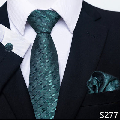 Conjunto Completo de Accesorios Ejecutivos: Corbata, Pañuelo y Gemelos Formales - Image 20