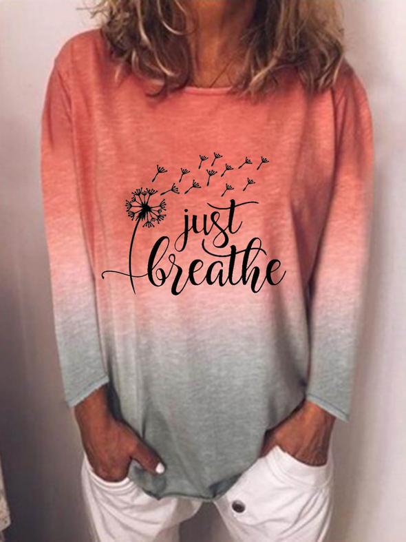 Blusa Suelta con Escote V y Estampado - Manga Larga