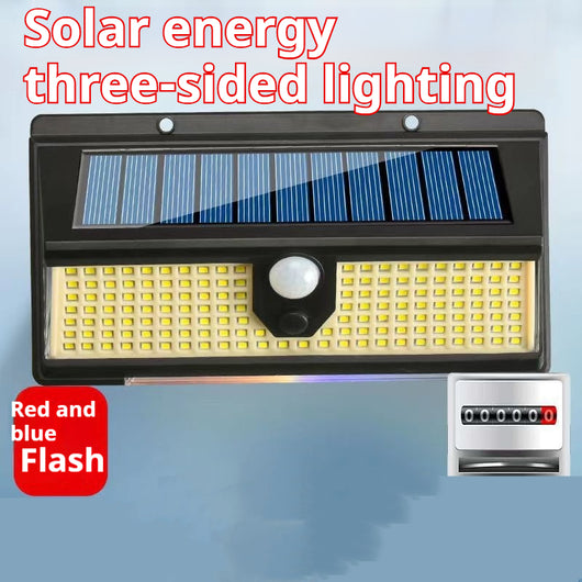Lámpara Solar de Pared con Sensor de Movimiento y Luz Roja Azul de Advertencia - Image 7