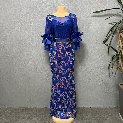 Vestido Formal Elegante Cuello Redondo Manga Corta Ajustado - Image 15