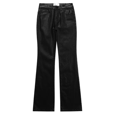 Jeans Negros Rectos Vintage con Acabado Encerado - Image 5