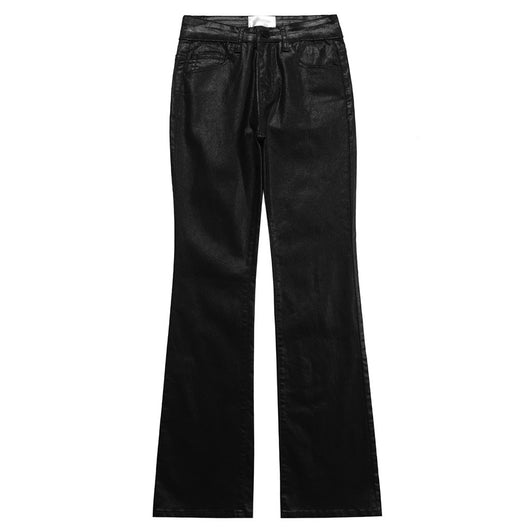 Jeans Negros Rectos Vintage con Acabado Encerado - Image 5