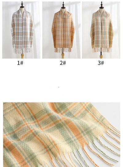 Bufanda Cálida de Cuadros con Borlas - Accesorio Elegante y Versátil - Image 15