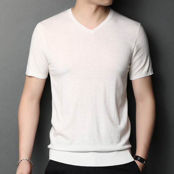 Camiseta de Lana Manga Corta para Hombre - Primavera