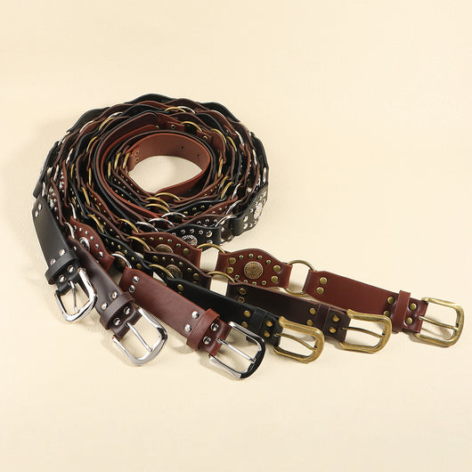 Cinturón Vintage Unisex con Hebilla de Metal Remachado - Estilo Punk Hip Hop - Image 13