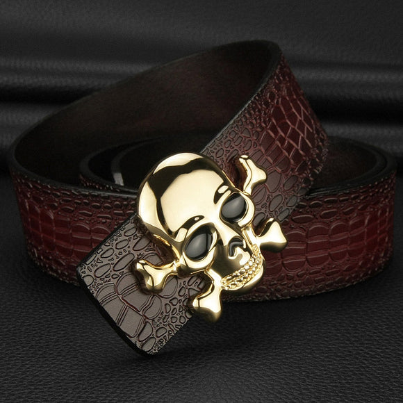 Cinturón para Hombre Maduros con Diseño Calavera