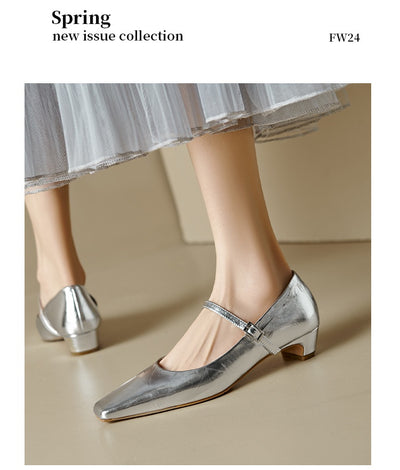 Zapatos Mujer Punta Cuadrada con Tacón de 3cm - Image 9