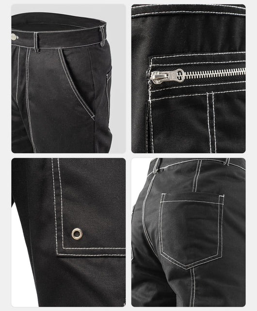 Pantalones Cargo Deconstruidos de Pierna Ancha para Hombre - Image 13