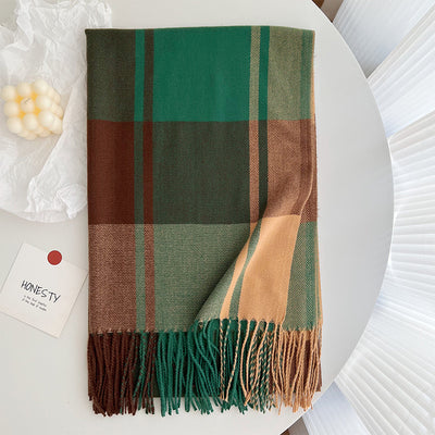 Chal Pashmina Escocés con Borlas para Mujer - Tejido Grueso y Cálido - Image 13