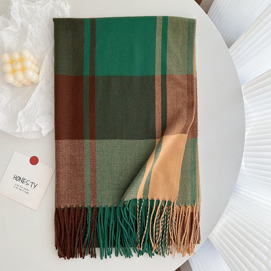Chal Pashmina Escocés con Borlas para Mujer - Tejido Grueso y Cálido - Image 13