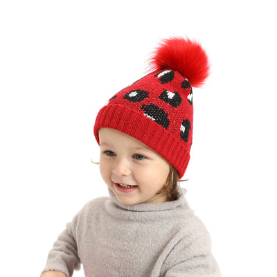 Gorro de Punto Mohair Infantil Estampado Leopardo - Image 14