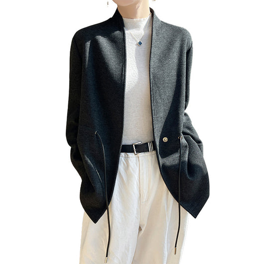 Saco Tejido V-Neck en Acetato Cashmere - Corte Slim Elegante - Image 5