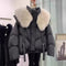 Abrigo de Invierno Acolchado en Algodón Negro para Mujer