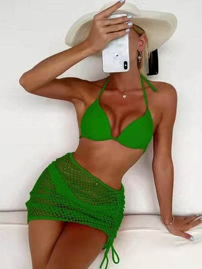 Traje de Baño Deportivo Tres Piezas Mesh Elegante - Image 9