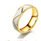 Titanium steel couple ring 24K Dorado stainless steel ring 6 mm size 13