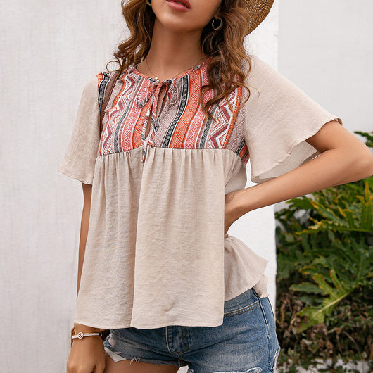 Blusa Bohemiana con Escote Recortado para Mujer - Image 11