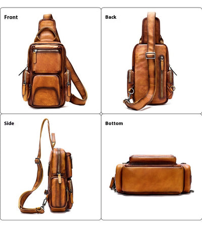 Bolsa Pecho Cuero Genuino para Hombre - Estilo Casual Minimalista - Image 15