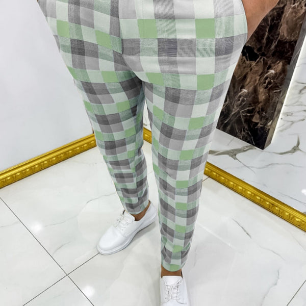 Pantalones Casuales a Cuadros para Hombre