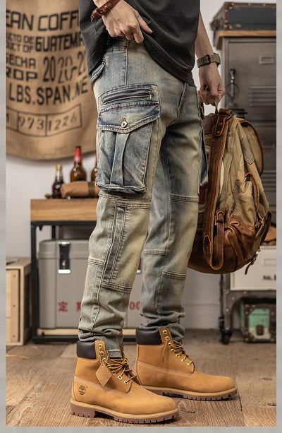 Pantalones Casuales Retro Slim Fit de Corte Recto para Primavera y Otoño - Image 6
