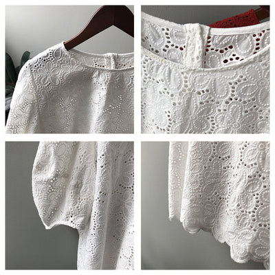 Blusa Coreana con Mangas Abullonadas Estilo Literario para Mujer - Image 8