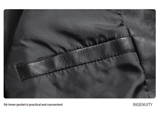 Chaqueta de Cuero PU Ajustada para Hombre con Cuello Alzado Estilo Motociclista - Image 7