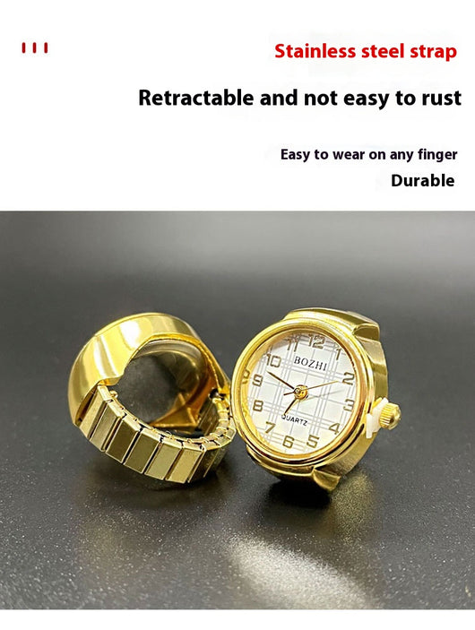 Reloj Anillo Versátil Dorado y Plateado - Diseño Minimalista All-Match - Image 19