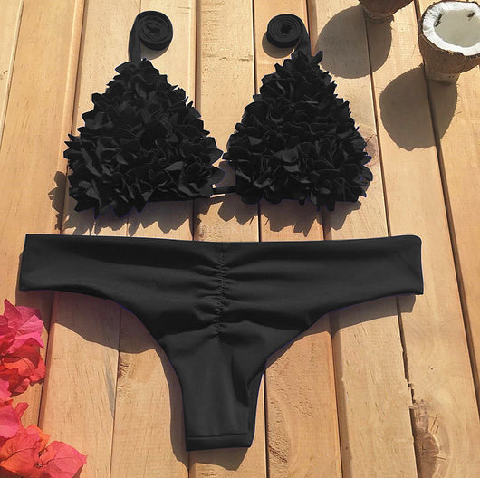Bikini Triangular Floral Cosido - Estilo Europa Tendencia - Image 13