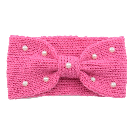 Diadema Tejida de Lana con Moño de Perlas para Mujer - Image 10