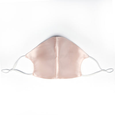 Wine red silk face mask with adjustable white ear loops, designed for breathable comfort and dust protection. - Image 4