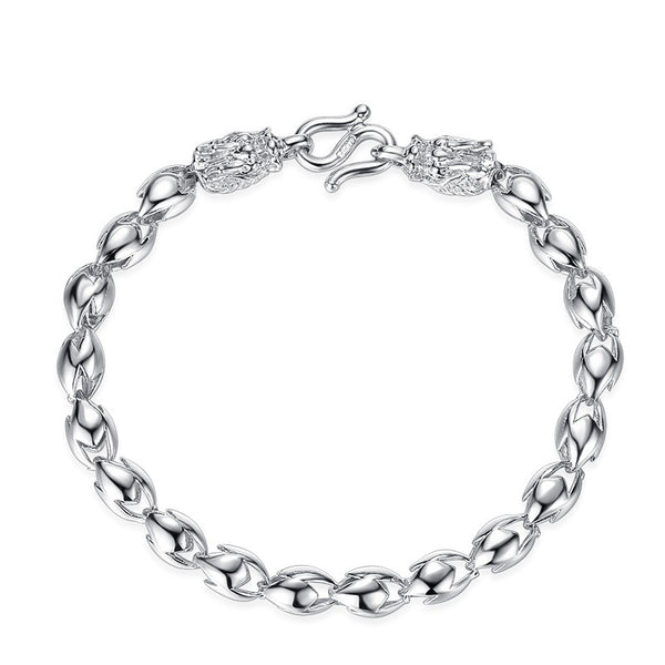 Pulsera de Hombre Cabeza de Dragón en Plata - Image 3