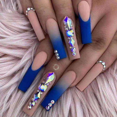 Uñas Decorativas con Cristales Brillantes para Mujer - Image 16