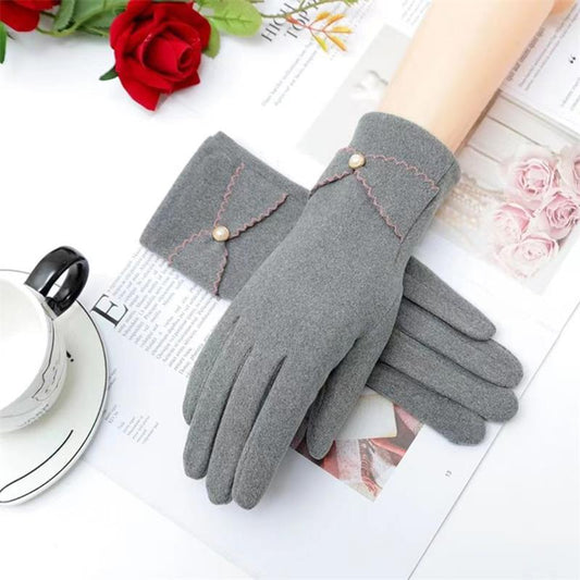 Guantes de Gamuza Aterciopelada para Mujer - Abrigo Otoño Invierno