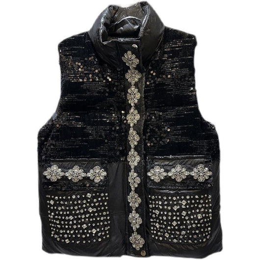 Chaqueta Acolchada de Algodón con Pedrería para Mujer - Image 4