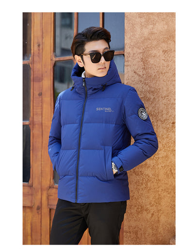 Chaqueta Acolchada con Capucha para Hombre en Plumón Blanco - Image 6