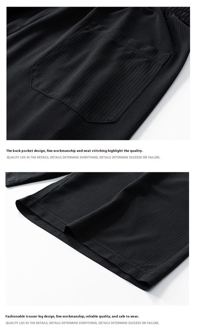 Conjunto de Pantalón y Camiseta Ice Silk para Hombre - Color Sólido - Image 15
