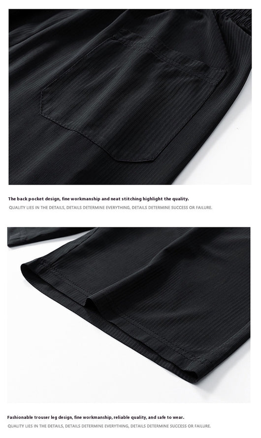 Conjunto de Pantalón y Camiseta Ice Silk para Hombre - Color Sólido - Image 15