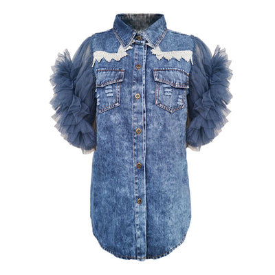 Chaqueta Denim Deshilachada para Mujer - Image 7