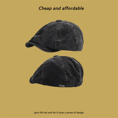 Gorra de Ocho Paneles Pana Hombre Estilo Retro Literario Japonés - Image 6