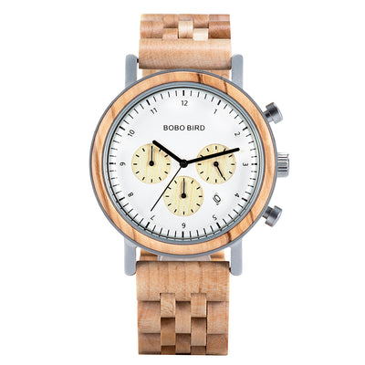 Reloj de Madera con Tres Esferas y Seis Pines - Image 11