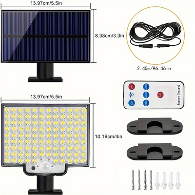Foco Solar LED Inteligente Exterior 106LED - Sensor Movimiento, Control Remoto, 3 Modos - Image 14